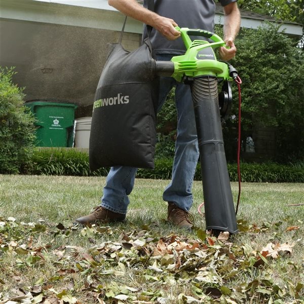 Greenworks 230 MPH Corded Blower/Vacuum - 2 Speed 12 Amp Electric Leaf Blower