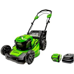 Greenworks 40 V 20-in Brushless Lithium-Ion Self-Propelled Cordless Electric Lawn Mower with Battery and Charger