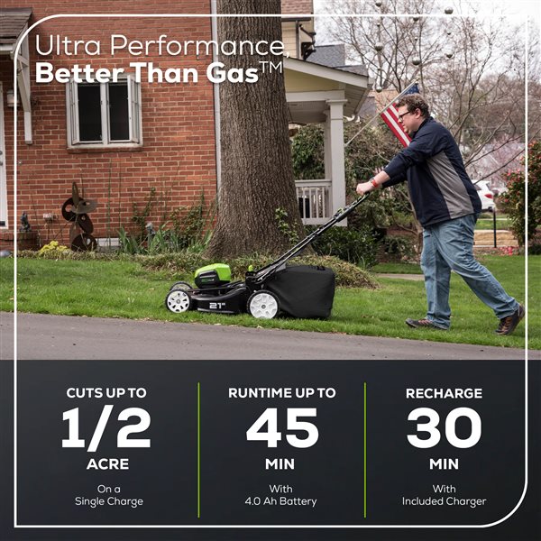 Greenworks 21-in 80 V Max Brushless Lithium-Ion Push Cordless