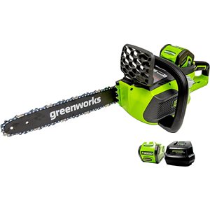 Greenworks 40-Volt Max Lithium-Ion 14-in Cordless Electric Chainsaw (Charger and Battery Included)