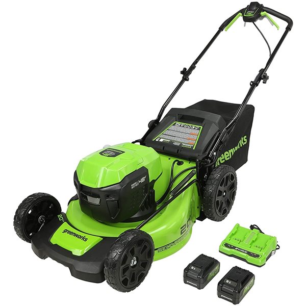 Image of Greenworks | 20-In 24 V Brushless Lithium-Ion Self-Propelled Cordless Electric Lawn Mower With Batteries And Dual Charger | Rona