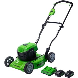 Greenworks 24-Volt Brushless Lithium-Ion Push 19-in Cordless Electric Lawn Mower (Batteries and Dual Charger Included)
