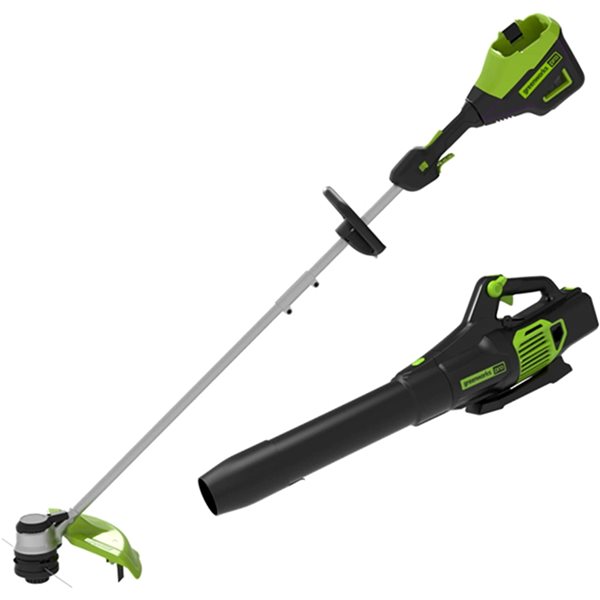 Greenworks 80-Volt Leaf Blower and 16-in String Trimmer Combo Kit (Battery and Charger Included) - 4-Piece