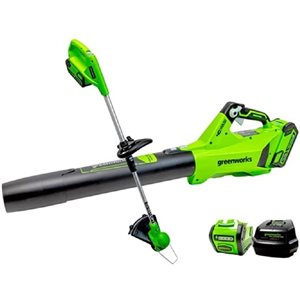 Greenworks 40-Volt 12-in String Trimmer and Leaf Blower Combo Kit (Battery and Charger Included) - 4-Piece