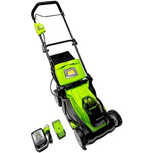 Greenworks 40-Volt Lithium-Ion Push 17-in Cordless Electric Lawn Mower (Battery and Charger Included)