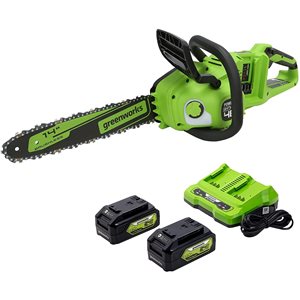 Greenworks 24-Volt Lithium-Ion 14-in Cordless Electric Chainsaw (Batteries and Charger Included)