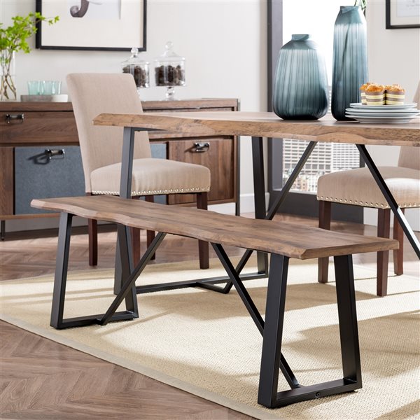 harper blvd lakeith modern eclectic natural wood metal dining table