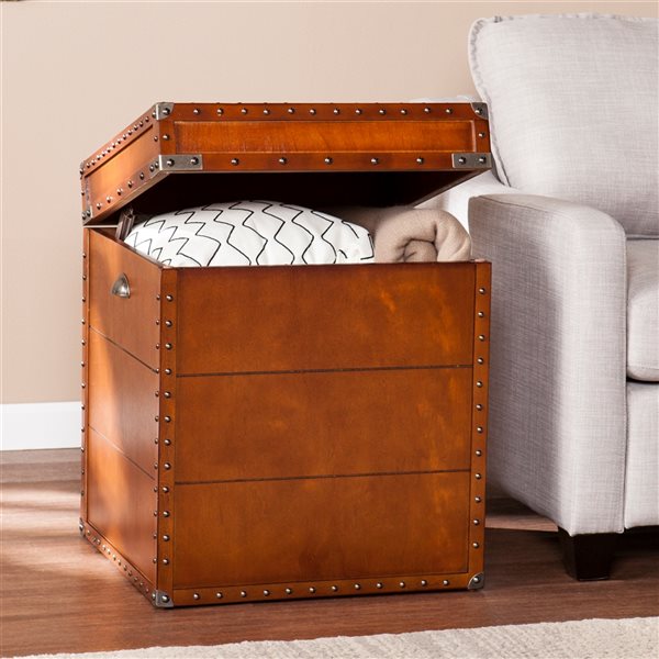 Southern Enterprises Nailhead Coffee Table Trunk - Espresso 