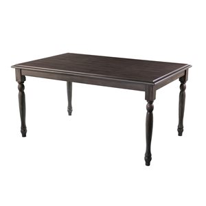 Southern Enterprises Tilcad Rectangular Fixed Leaf Standard Table with Grey Weathered Oak Composite and Grey Weathered Oak Base