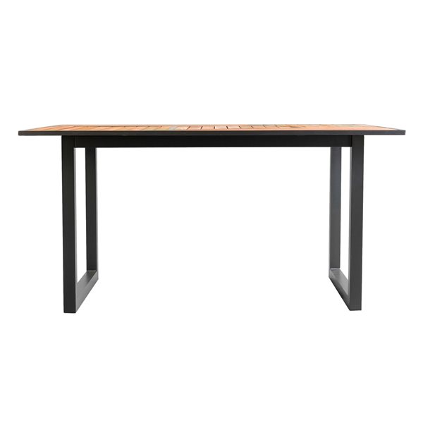 Southern Enterprises Nilvi 35 1/2-in x 60-in Acacia-Wood Modern Outdoor Dining Table