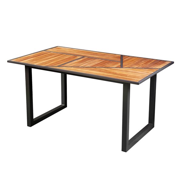 Southern Enterprises Nilvi 35 1/2-in x 60-in Acacia-Wood Modern Outdoor Dining Table