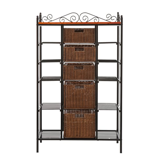 Southern enterprises wrought iron best sale bakers rack