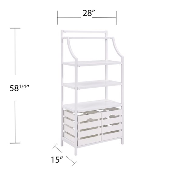 Southern Enterprises Suse White Composite Pine Baker’s Rack