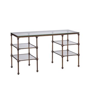 Southern Enterprises Bridsel 56-in Clear Casual Writing Desk with 4-Shelf