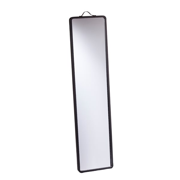 Holly & Martin Lawson 70-in L X 17-in x Rectangle Matte Black/Brown Framed Floor Mirror