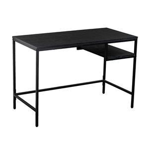 Southern Enterprises Dador 43.5-in Black Casual Writing Desk with 1-Shelf