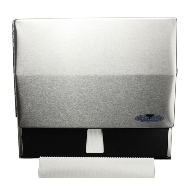 Distributeur de serviettes en papier Frost en acier inoxydable brossé avec serrure