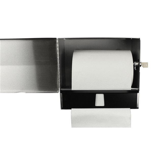 Distributeur de serviettes en papier Frost en acier inoxydable brossé avec serrure