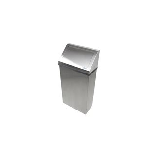 Frost 50-L Stainless Steel Wall Mount Commercial Trash Can with Lid