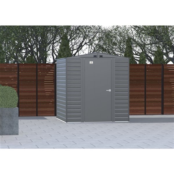 Arrow Select 6-ft x 7-ft Charcoal Grey Galvanized Steel Storage Shed