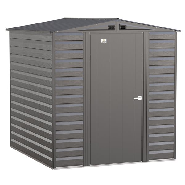 Arrow Select 6-ft x 7-ft Charcoal Grey Galvanized Steel Storage Shed