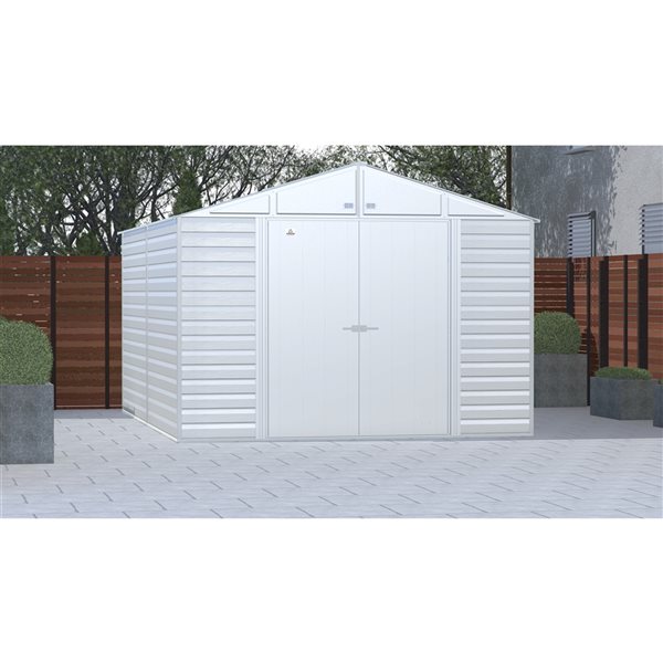 Arrow Select 10-ft x 14-ft Grey Galvanized Steel Storage Shed