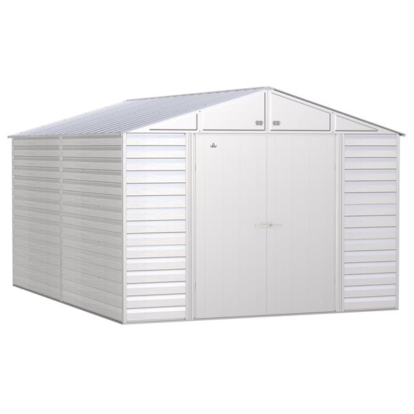Arrow Select 10-ft x 14-ft Grey Galvanized Steel Storage Shed