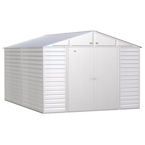 Arrow Select 10-ft x 14-ft Grey Galvanized Steel Storage Shed