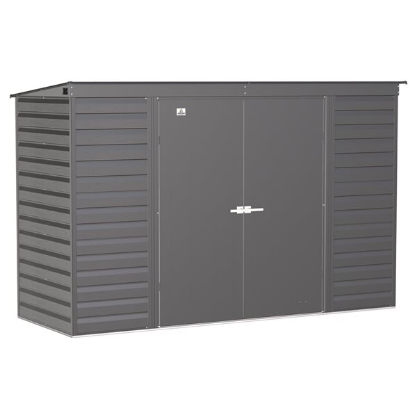 Arrow Select 10-ft x 4-ft Charcoal Grey Galvanized Steel Storage Shed