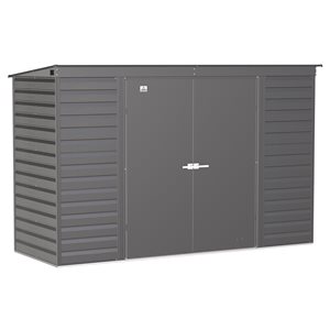 Arrow Select 10-ft x 4-ft Charcoal Grey Galvanized Steel Storage Shed