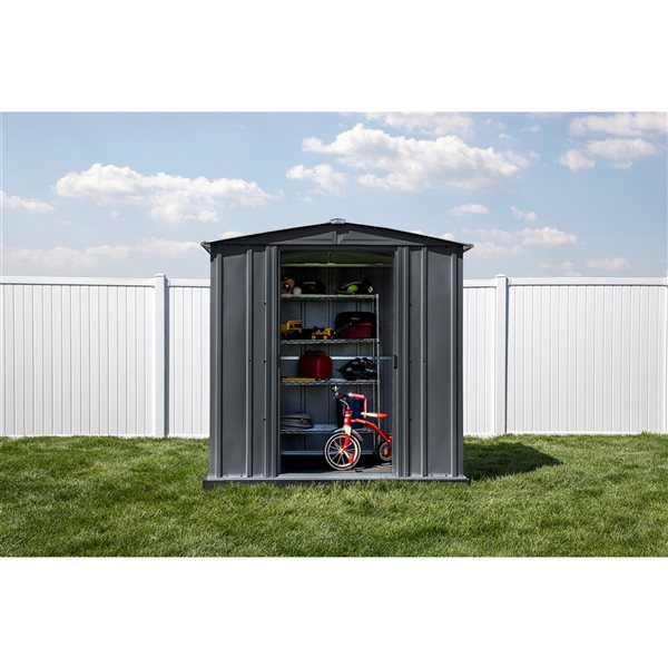 Arrow Classic 6-ft x 7-ft Charcoal Grey Galvanized Steel Storage Shed