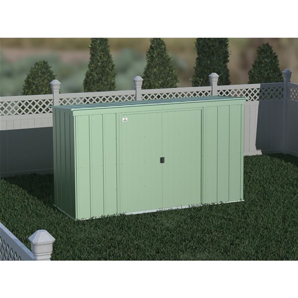 Arrow Classic 10-ft x 4-ft Green Galvanized Steel Storage Shed