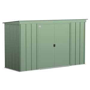 Arrow Classic 10-ft x 4-ft Green Galvanized Steel Storage Shed