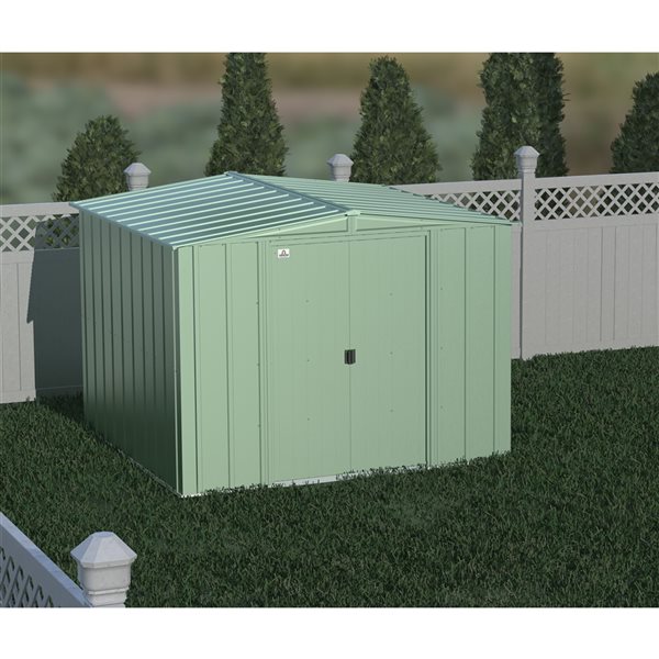 Arrow Classic 8-ft x 8-ft Green Galvanized Steel Storage Shed