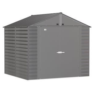 Arrow Select 8-ft x 8-ft Charcoal Grey Galvanized Steel Storage Shed