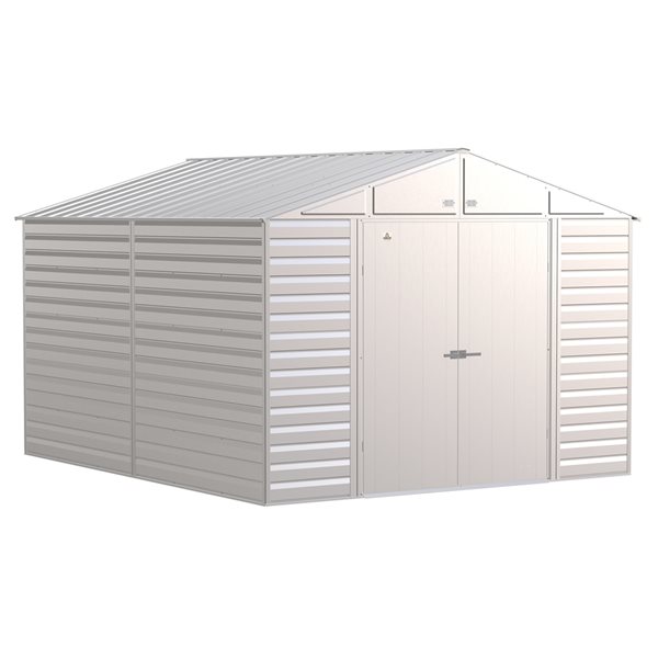 Arrow Select 10-ft x 12-ft Grey Galvanized Steel Storage Garden Shed