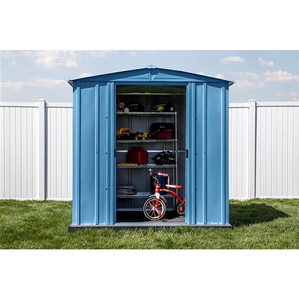 Arrow Classic 6-ft x 5-ft Blue Galvanized Steel Storage Shed