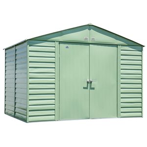 Arrow Select 10-ft x 8-ft Sage Green Galvanized Steel Storage Garden Shed