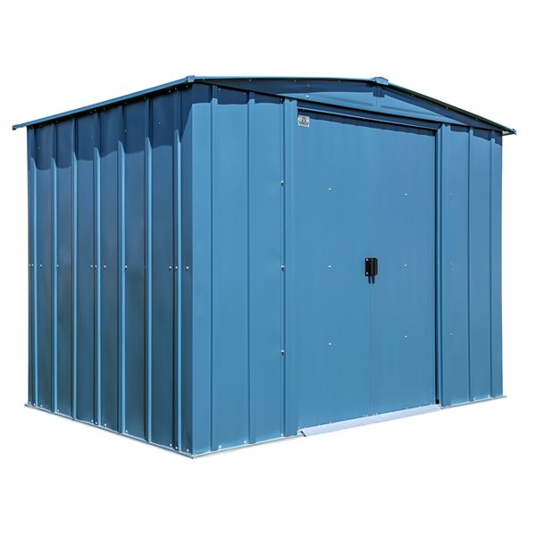 Arrow Classic 8-ft x 6-ft Blue Galvanized Steel Storage Garden Shed