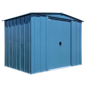 Arrow Classic 8-ft x 6-ft Blue Galvanized Steel Storage Garden Shed