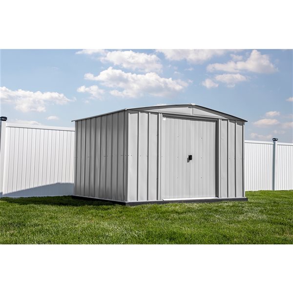 Arrow Classic 10-ft x 8-ft Grey Galvanized Steel Storage Shed