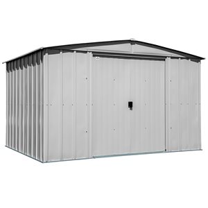 Arrow Classic 10-ft x 8-ft Grey Galvanized Steel Storage Garden Shed