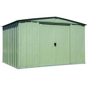 Arrow Classic 10-ft x 8-ft Sage Green Galvanized Steel Storage Garden Shed