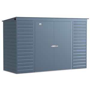 Arrow Select 10-ft x 4-ft Blue Galvanized Steel Storage Garden Shed