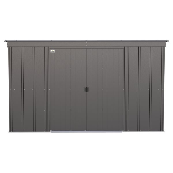 Remise de jardin en acier galvanisé gris anthracite Classic par Arrow de 10 pi x 4 pi