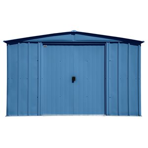 Remise de jardin en acier galvanisé bleu Classic par Arrow de 10 pi x 14 pi