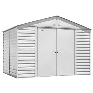 Arrow Select 10-ft x 8-ft Grey Galvanized Steel Storage Shed