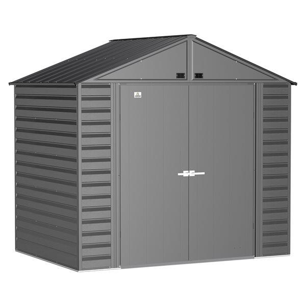 Arrow Select 8-ft x 6-ft Charcoal Grey Galvanized Steel Storage