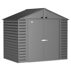 Arrow Select 8-ft x 6-ft Charcoal Grey Galvanized Steel Storage Shed