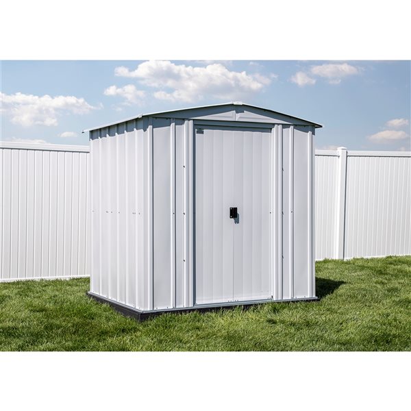 Arrow Classic 6-ft x 5-ft Grey Galvanized Steel Storage Garden Shed